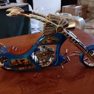 Bradford exchange handcrafted hand painted motorcycle.